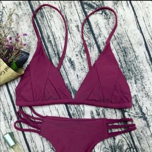 Maroon Triangle Bikini Top