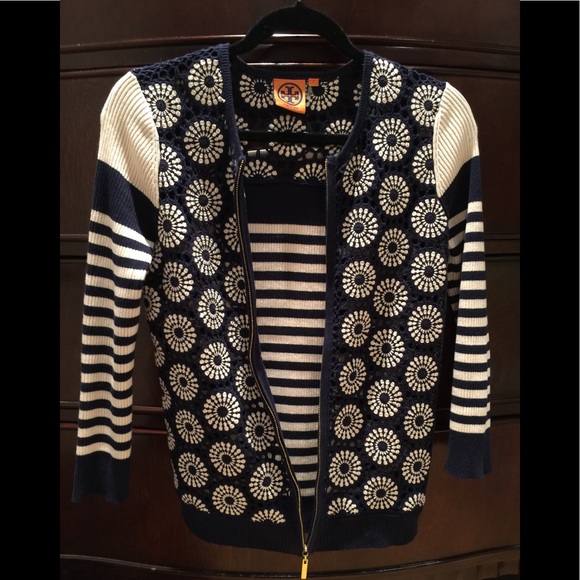 Tory Burch Zip Cardigan Sz Small - Picture 5 of 9