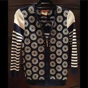 Tory Burch Zip Cardigan Sz Small