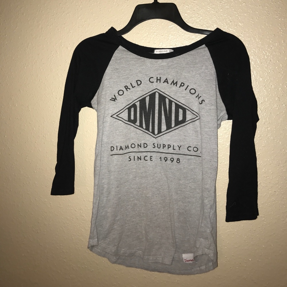 3/4 sleeve diamond supply co shirt