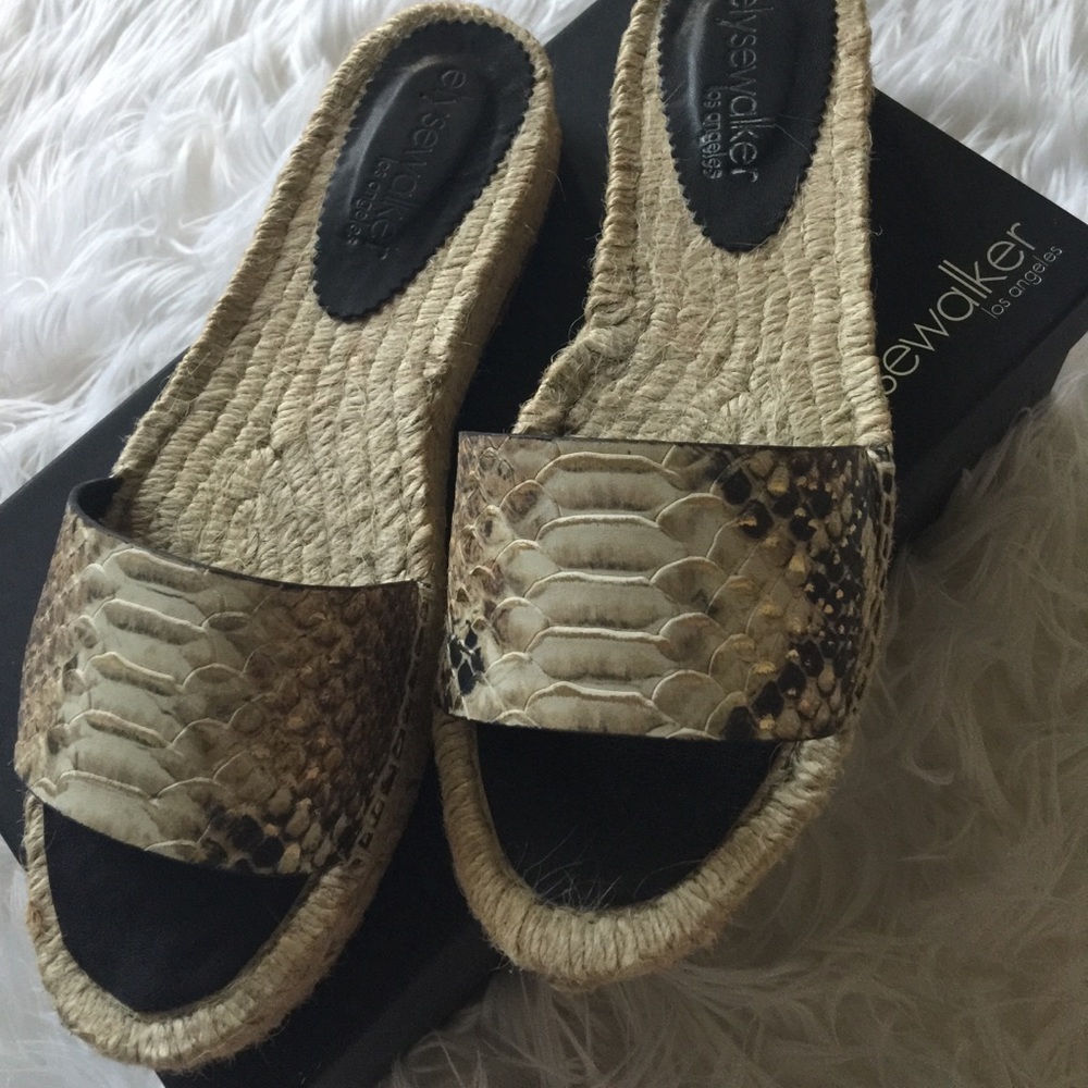 Elyse Walker Lee Snakeskin Sandals