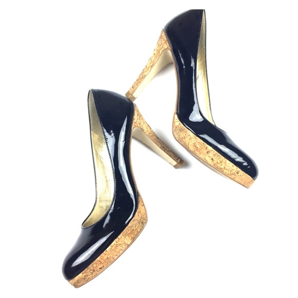 Jessica Simpson Shoes - Jessica Simpson Sz 7.5 Black and Cork Heels Pumps