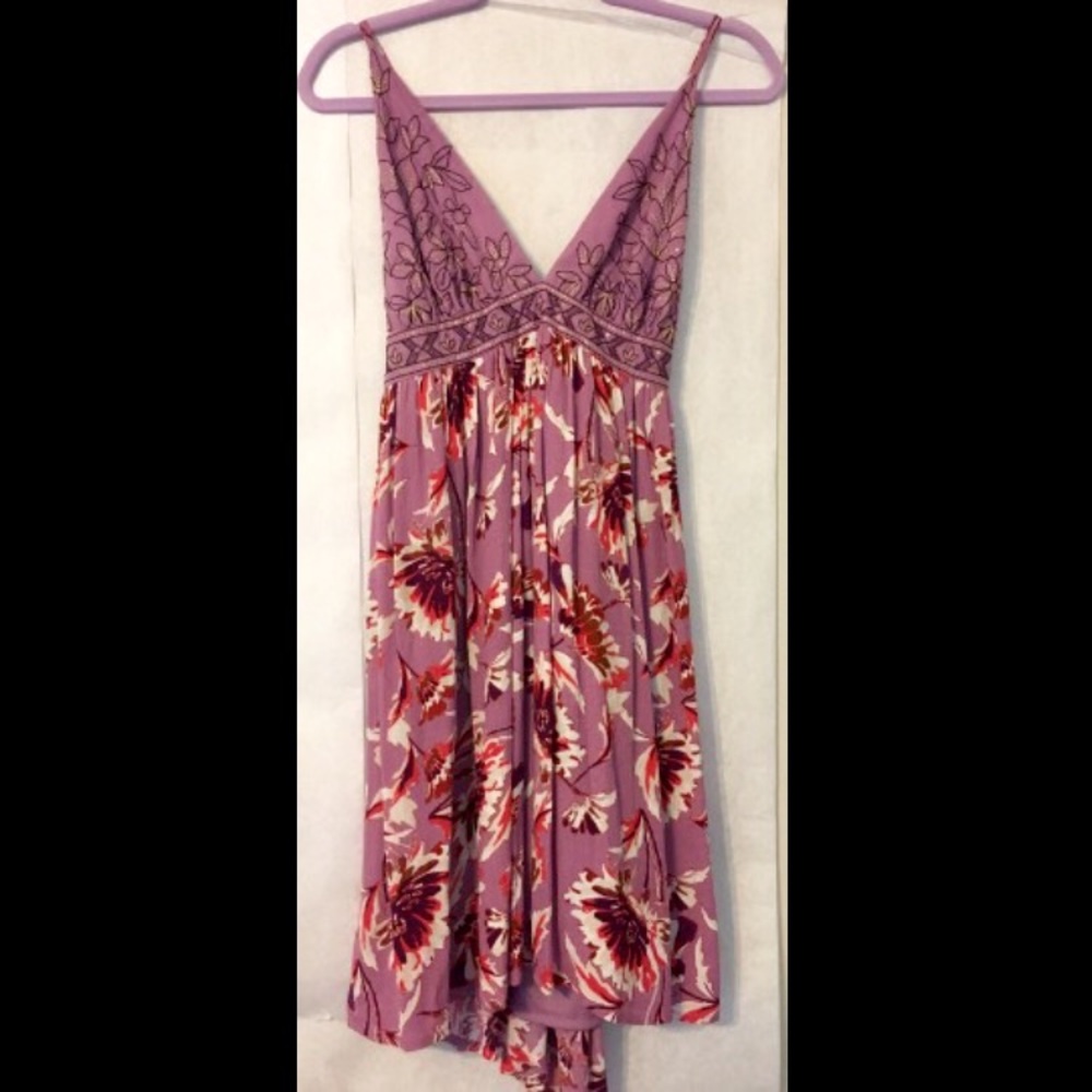 Floral & beaded triangle dress