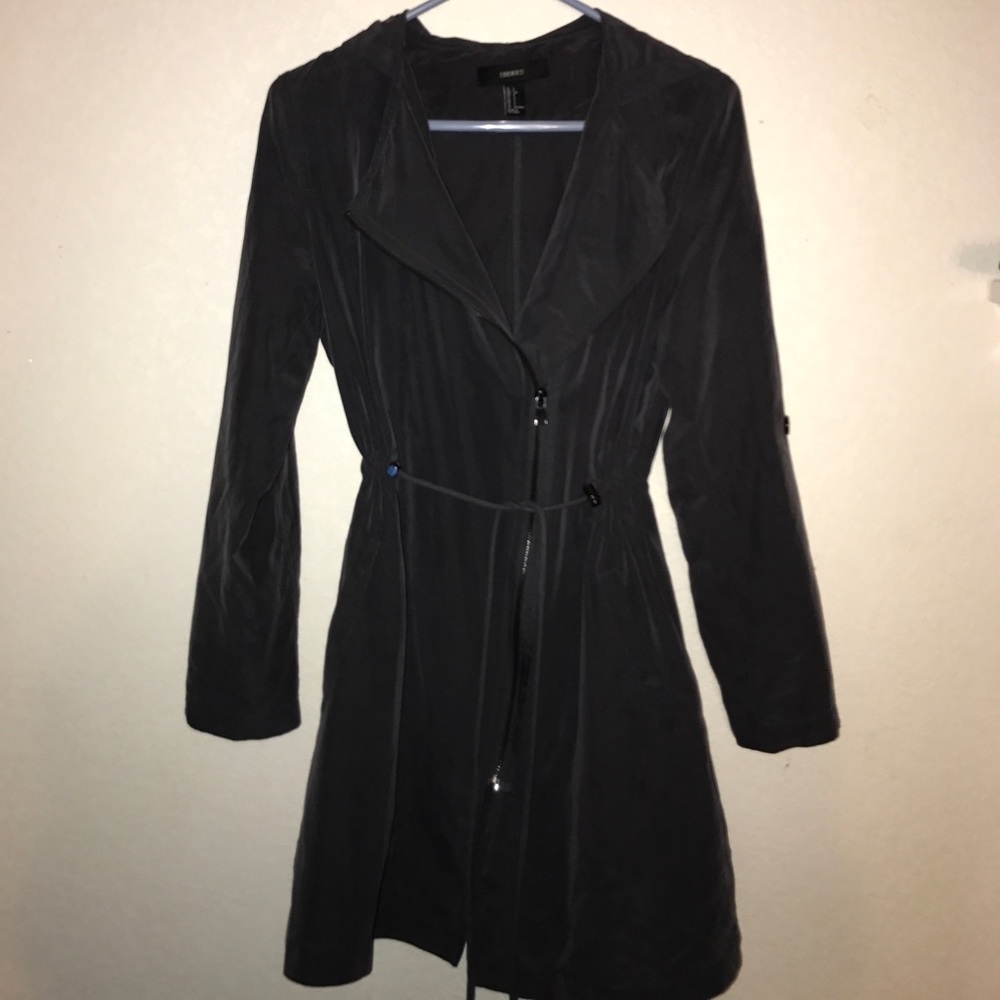 Charcoal Gray Thin Trench-Styled Jacket/Coat