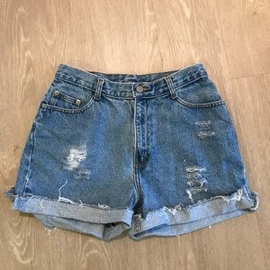 Distressed Denim Shorts