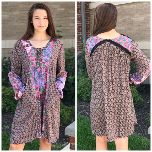 Patchwork Tunic Slip Dress - Picture 2 of 2