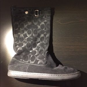 Black Coach suede boots