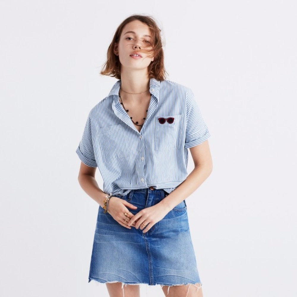Madewell Cropped Stripe Courier