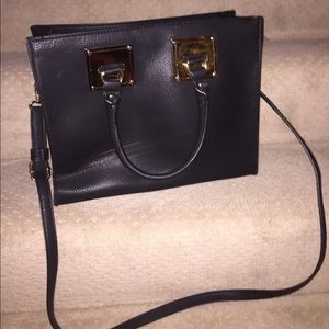 Madison West Black Vegan Leather Satchel