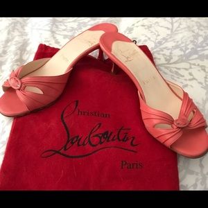 Christian Louboutin slides w/ kitten heel