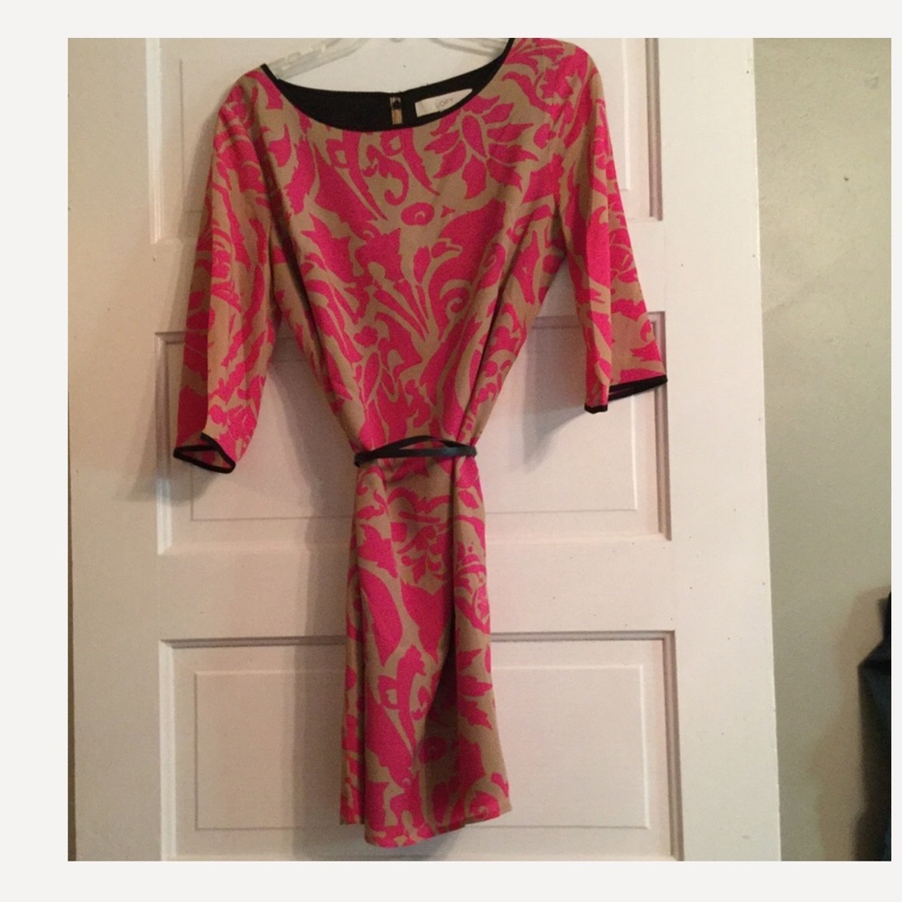 Like New Bold Long-Sleeved Ann Taylor LOFT dress