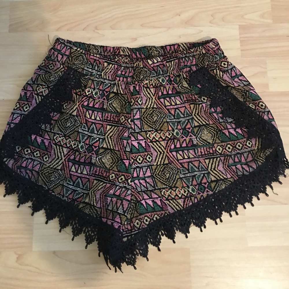 High waisted multi color shorts