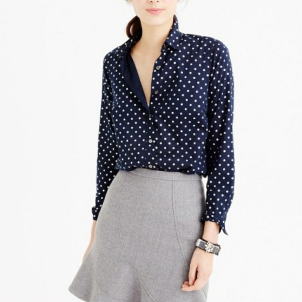 J.Crew - Perfect Shirt in Foil Dot