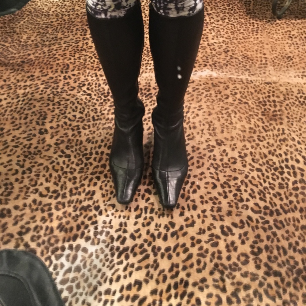 Prada stretch leather zip boot