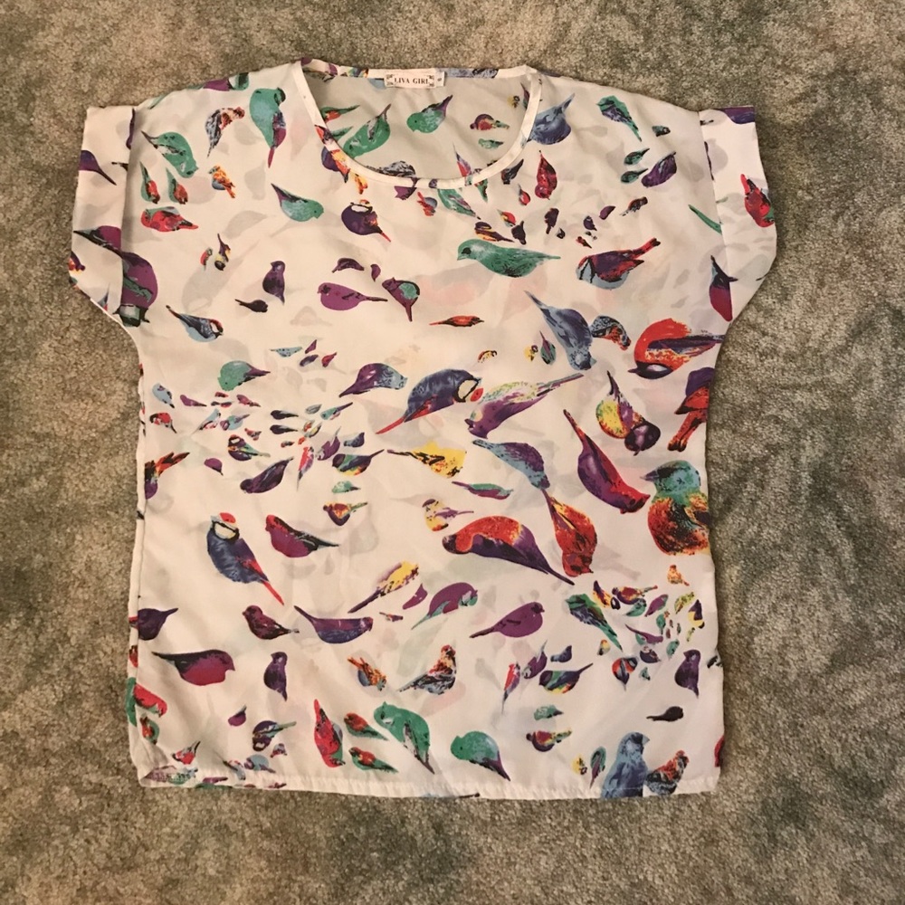 Gorgeous birds chiffon shirt