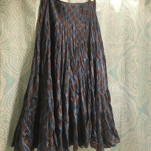 Betsy Johnson women's teal multi plaid long skirt