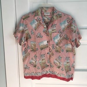 Postcard print shirt