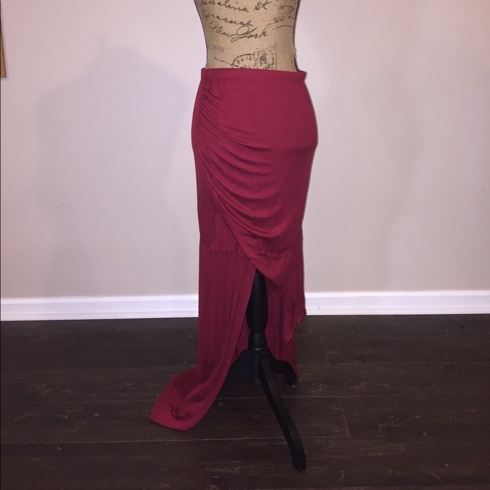 Maroon maxi skirt
