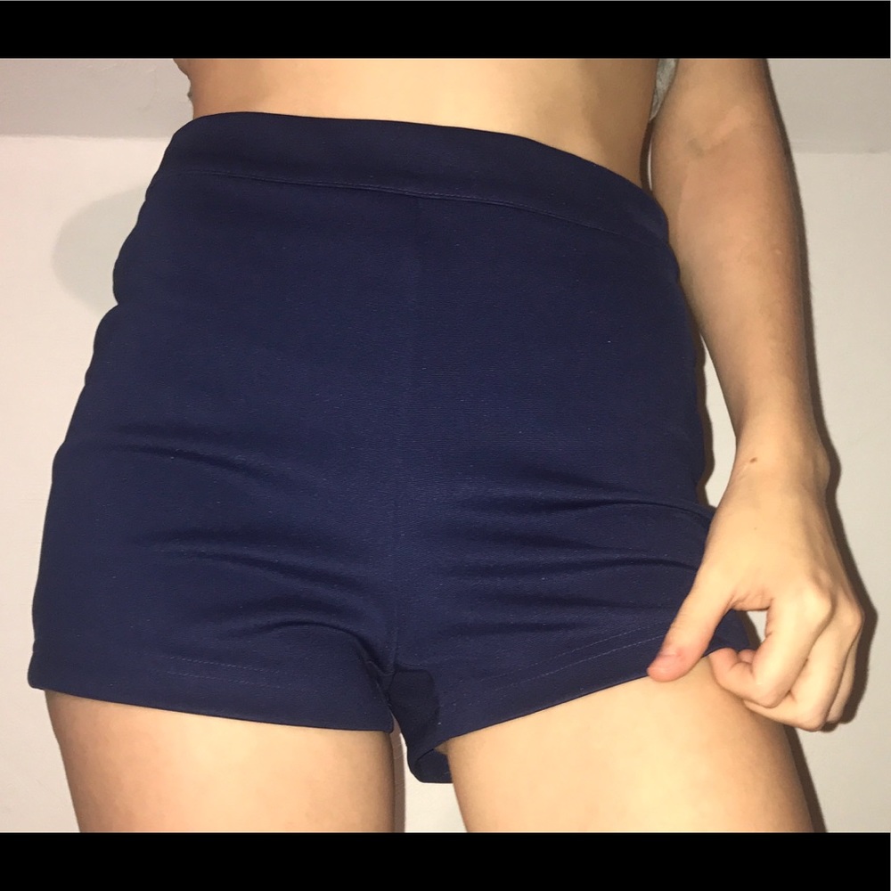 High waisted Blue shorts