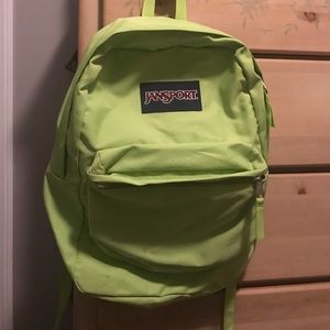 Neon green jansport backpack