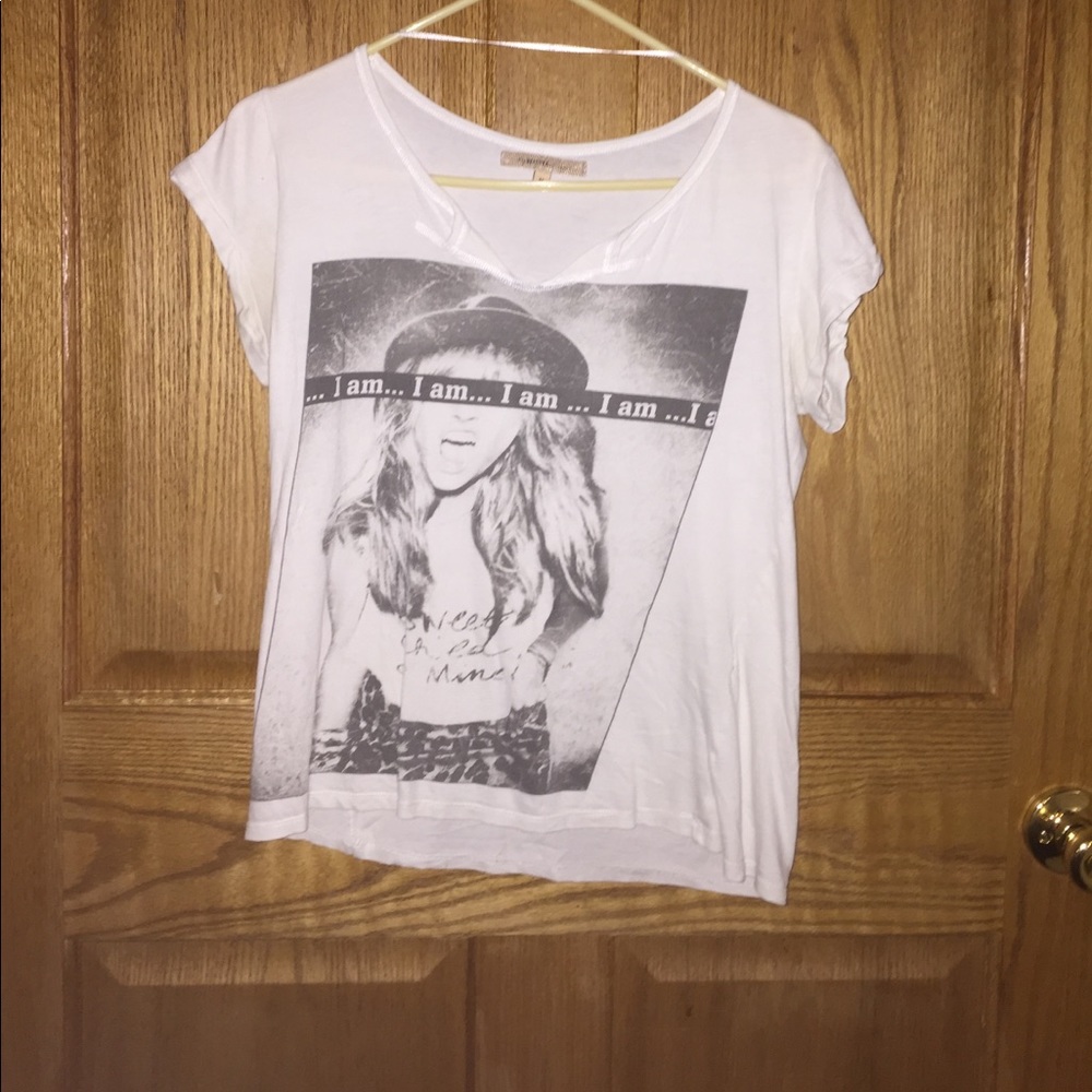 White graphic tee