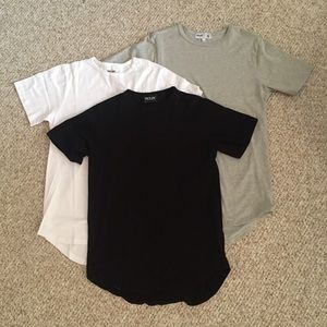 3x Longline Tees with Curved Hems