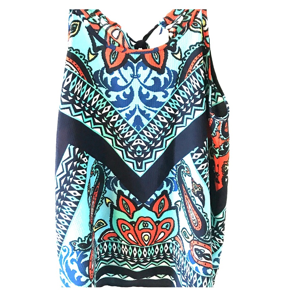 Spaghetti strap paisley blouse