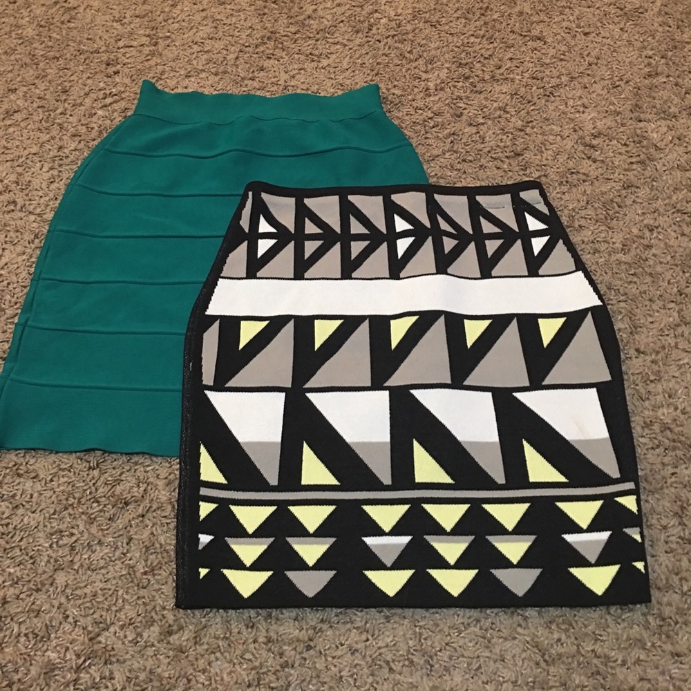 Two body con mini skirts Rachel Roy and Xoxo XS