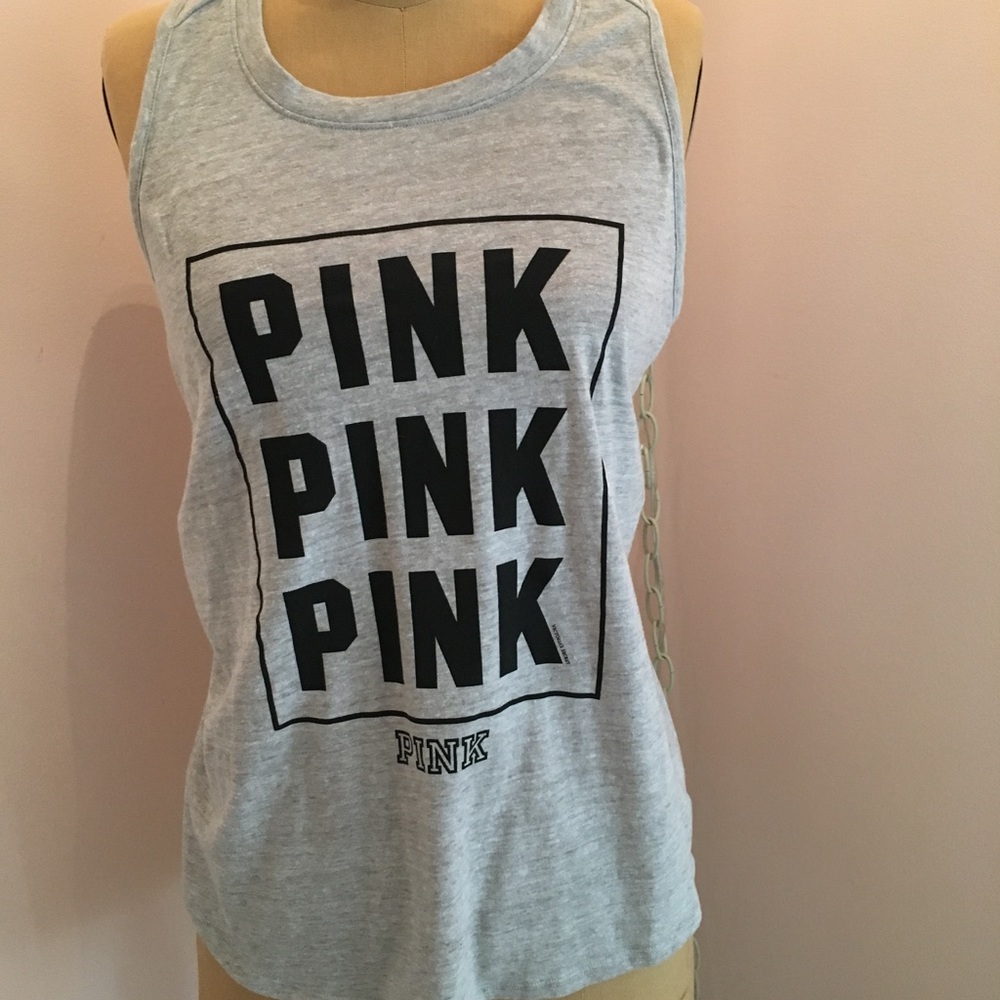 PINK Racerback Tank Top With Open Back