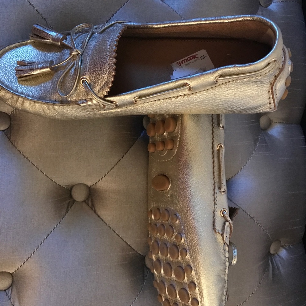 COACH "Nadia" Metallic Gold Leather Tassel 9.5
