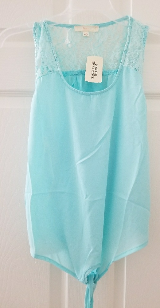 Forever 21 Lace Tie-Hem Top