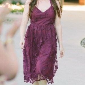 Modcloth cranberry midi dress