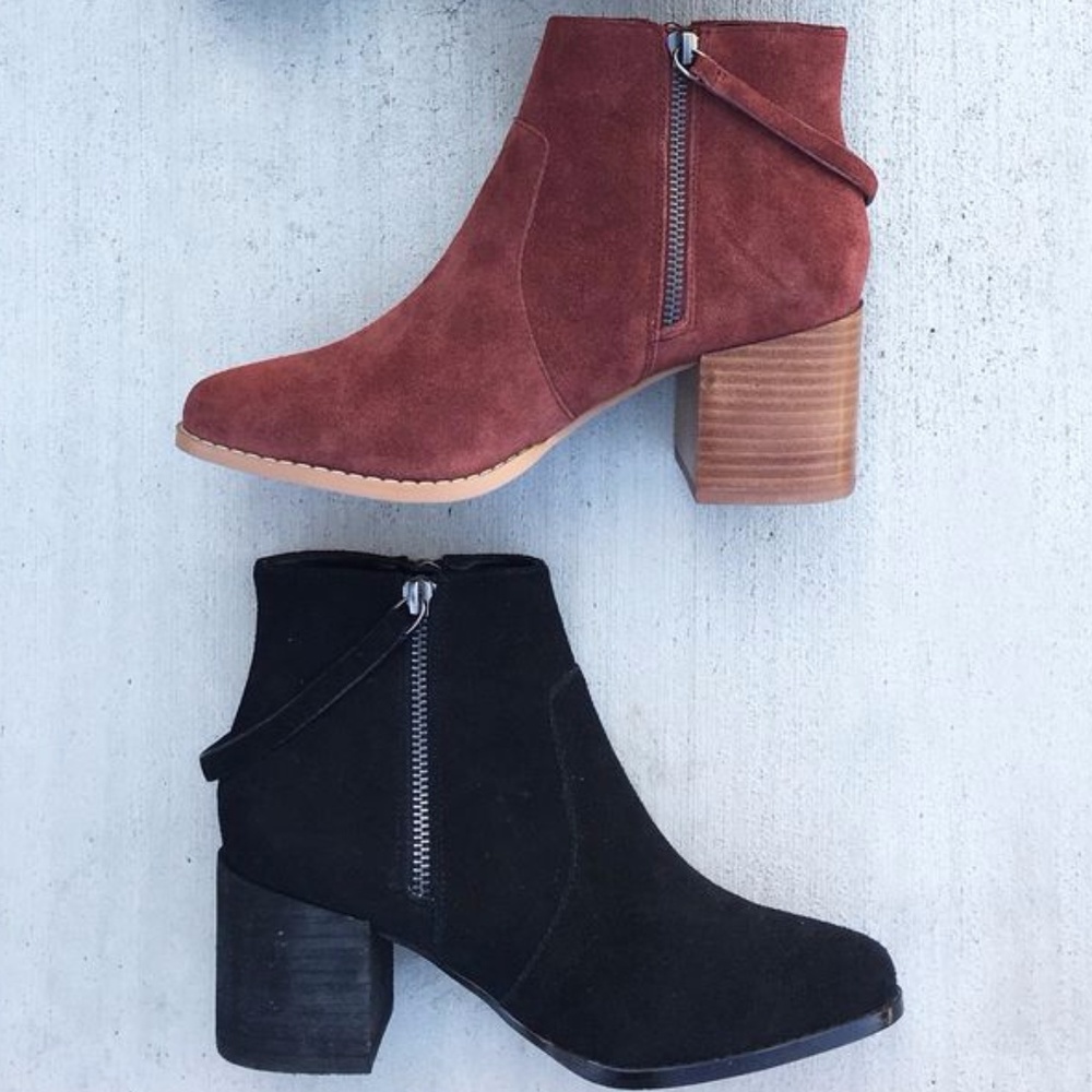 Sole Society Black Suede River Bootie