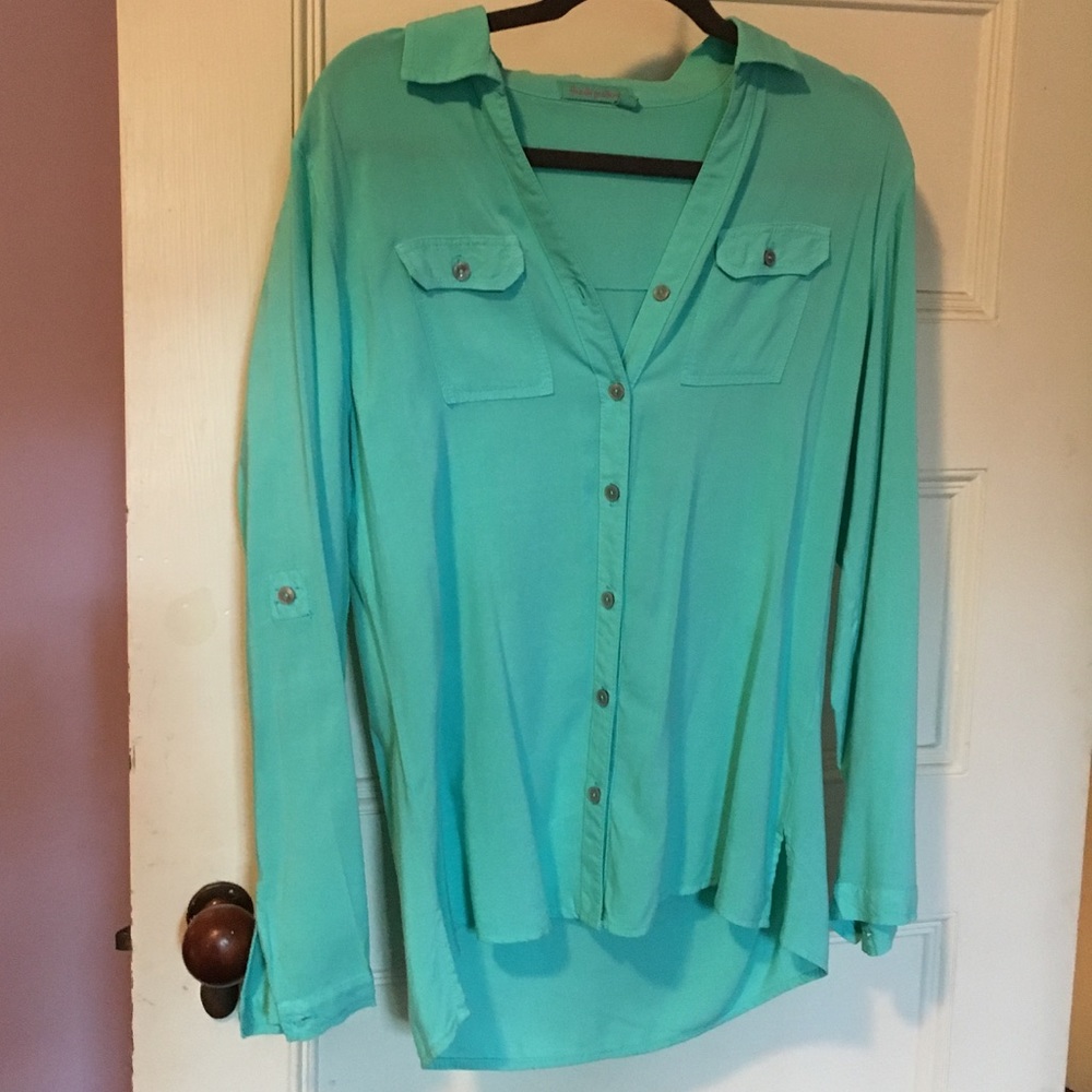 Bright Green Blouse NWOT