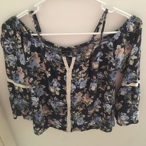 floral cold shoulder top