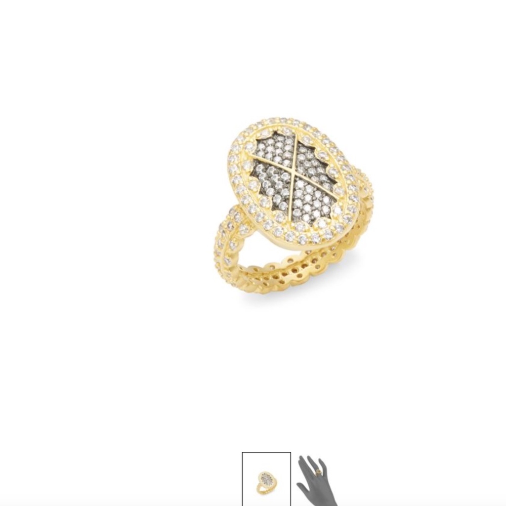 Freida Rothman Contemporary Deco Cocktail Ring