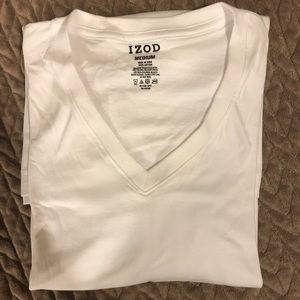 TWO NWOT! mens Izod white v neck tees!