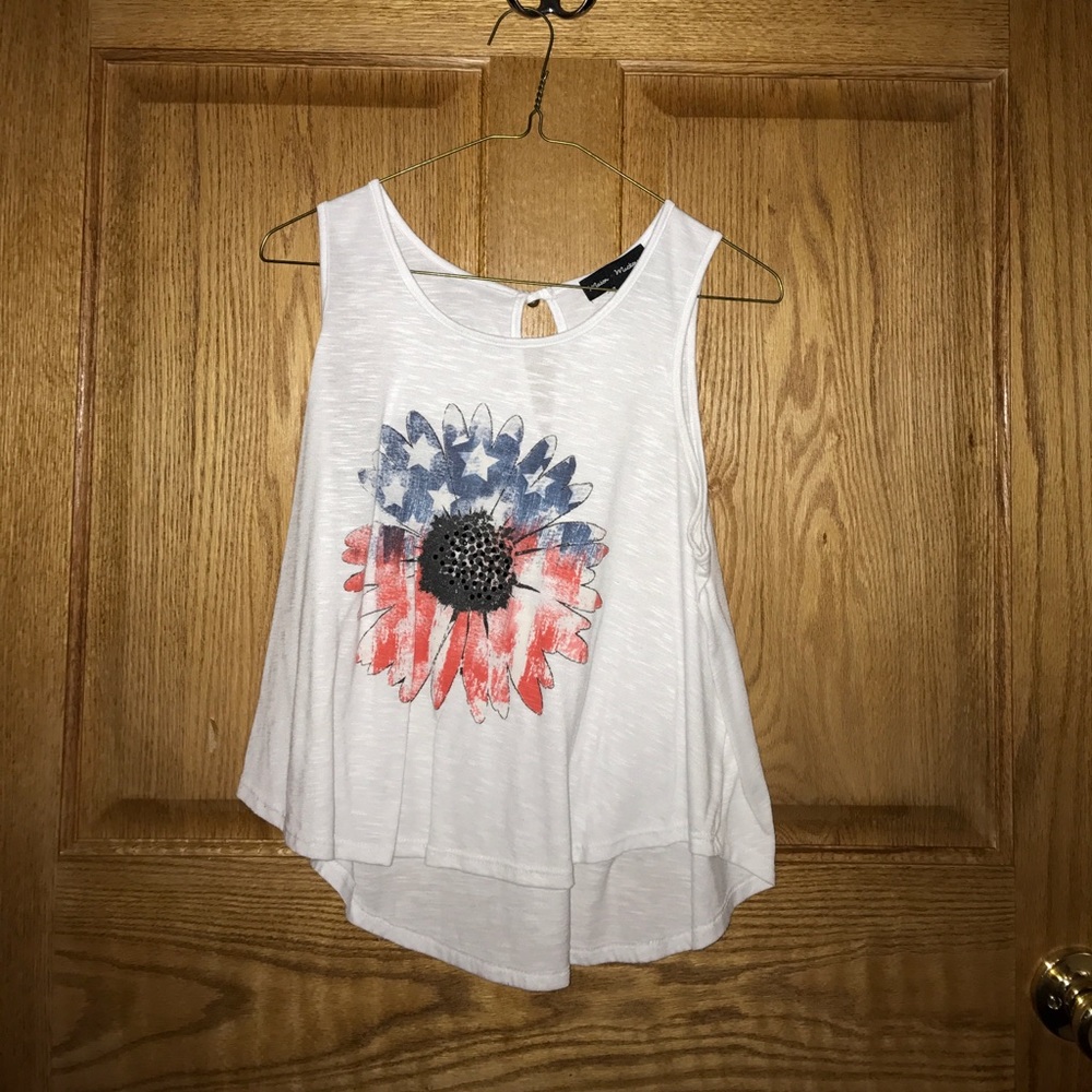 White sunflower tank top