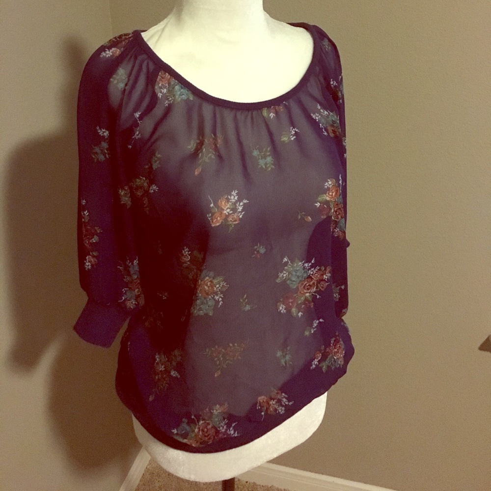 Sheer Floral Top