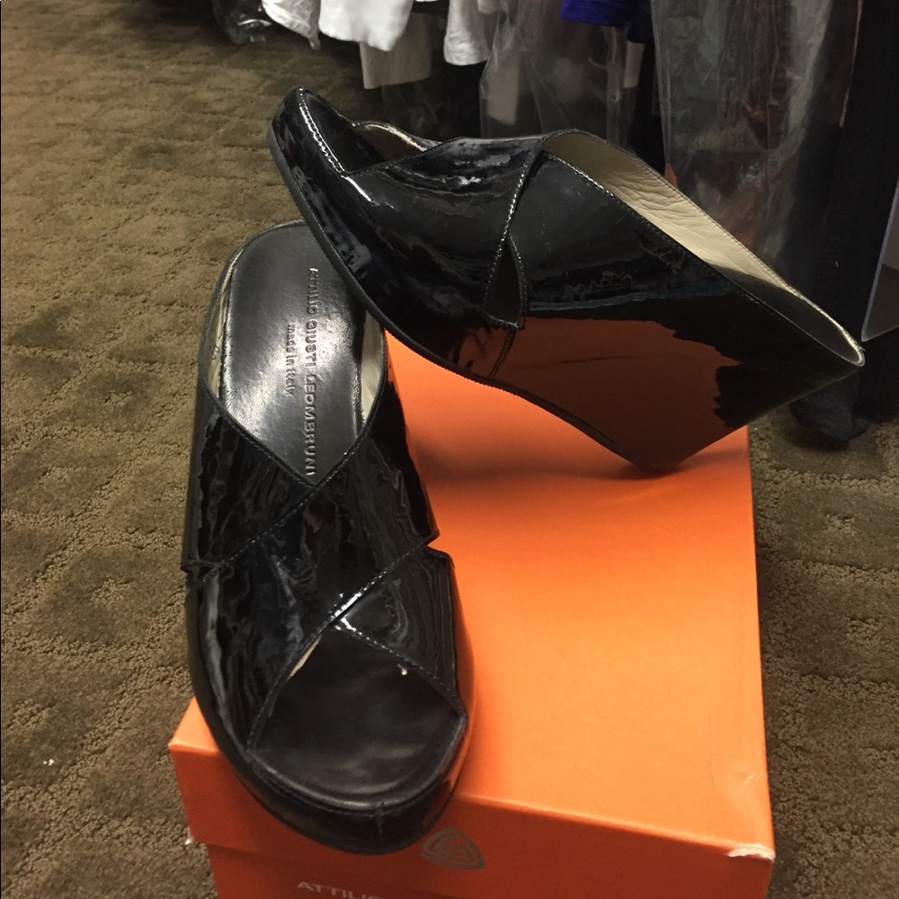 Black patent leather shoes