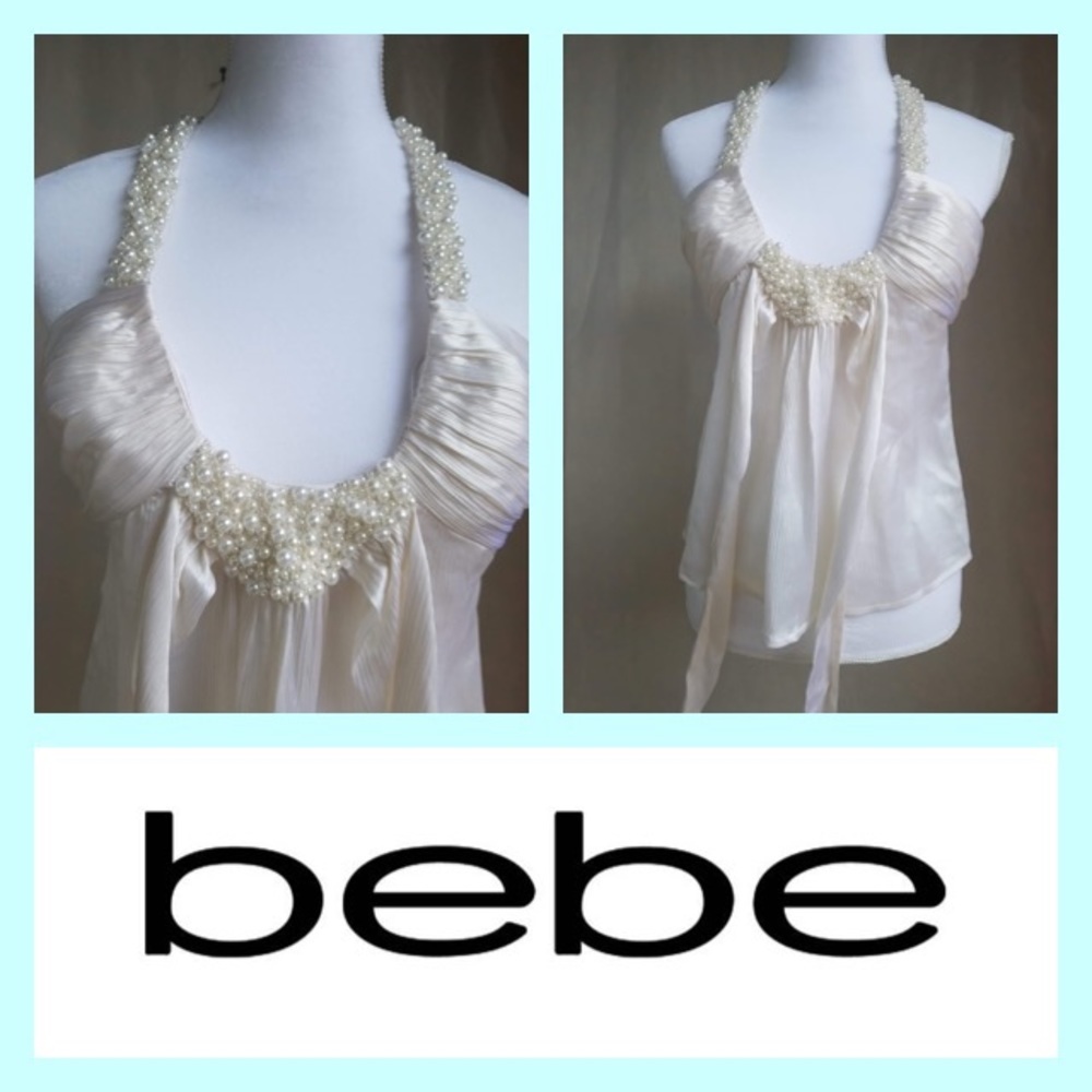 Bebe Pearl Halter top
