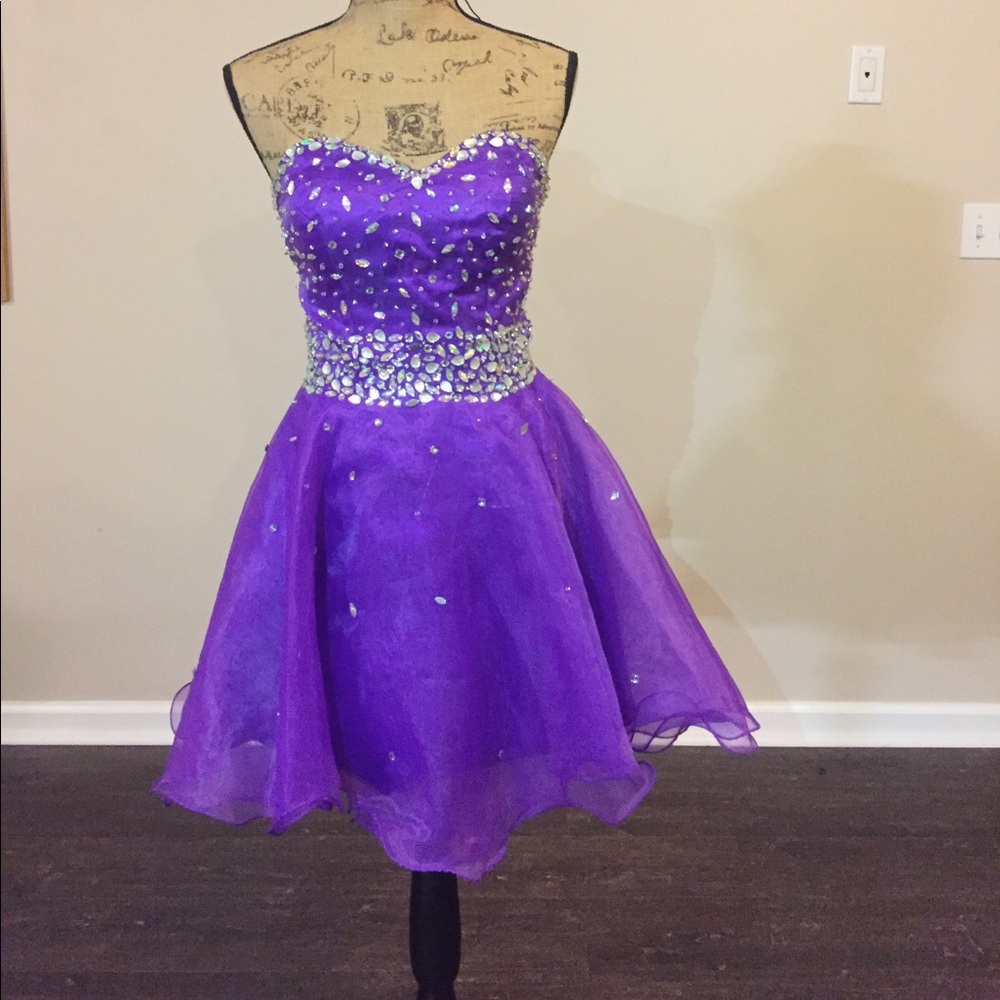 Purple rhinestone dress