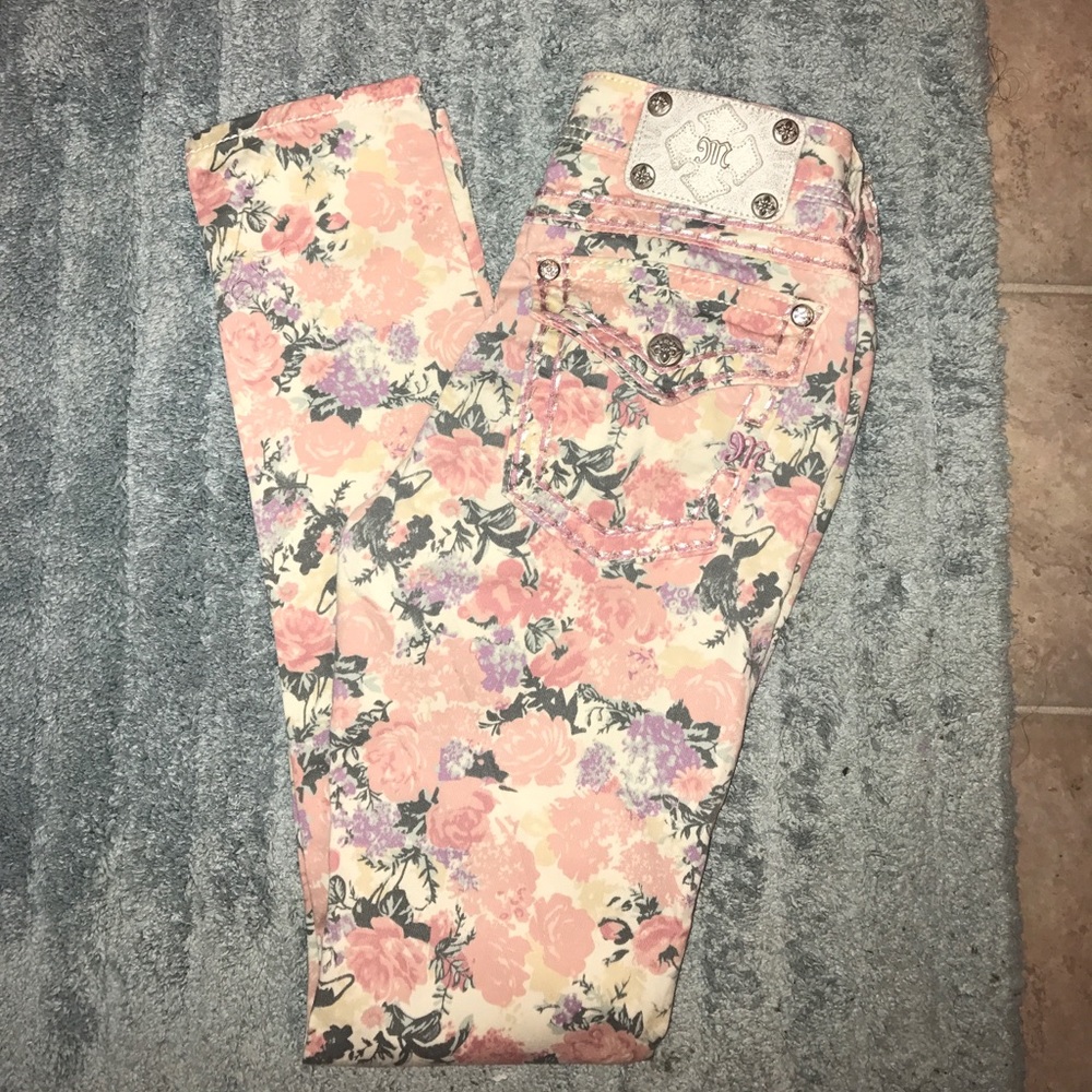 EUC Miss Me skinny jeans floral print sz 27