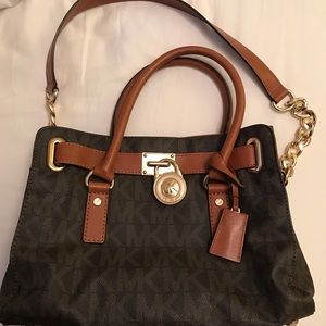 Brown/black medium Hamilton Michael Kors