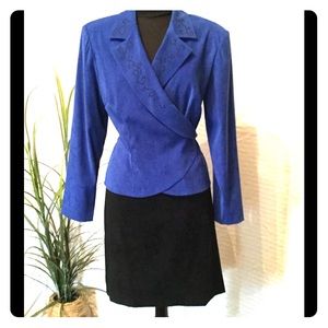 Skirt suit royal blue and black