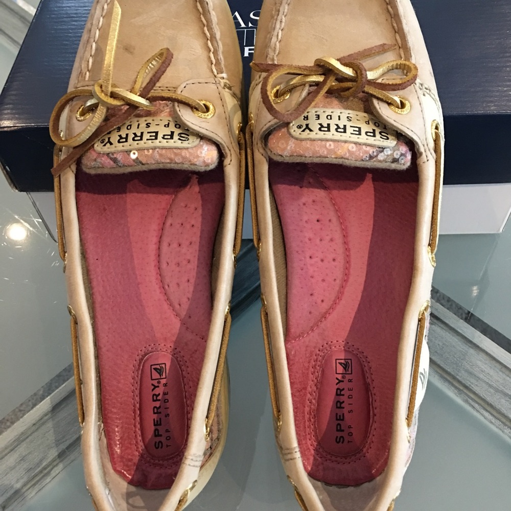 Sperry Angelfish Linen/Coral Top-Slider