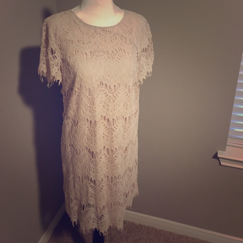 Nude Lace 20s Style Dress