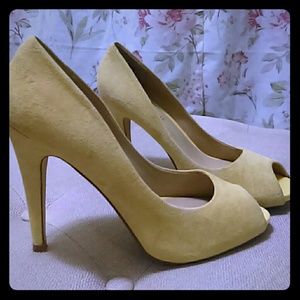 Yellow Suede Heels