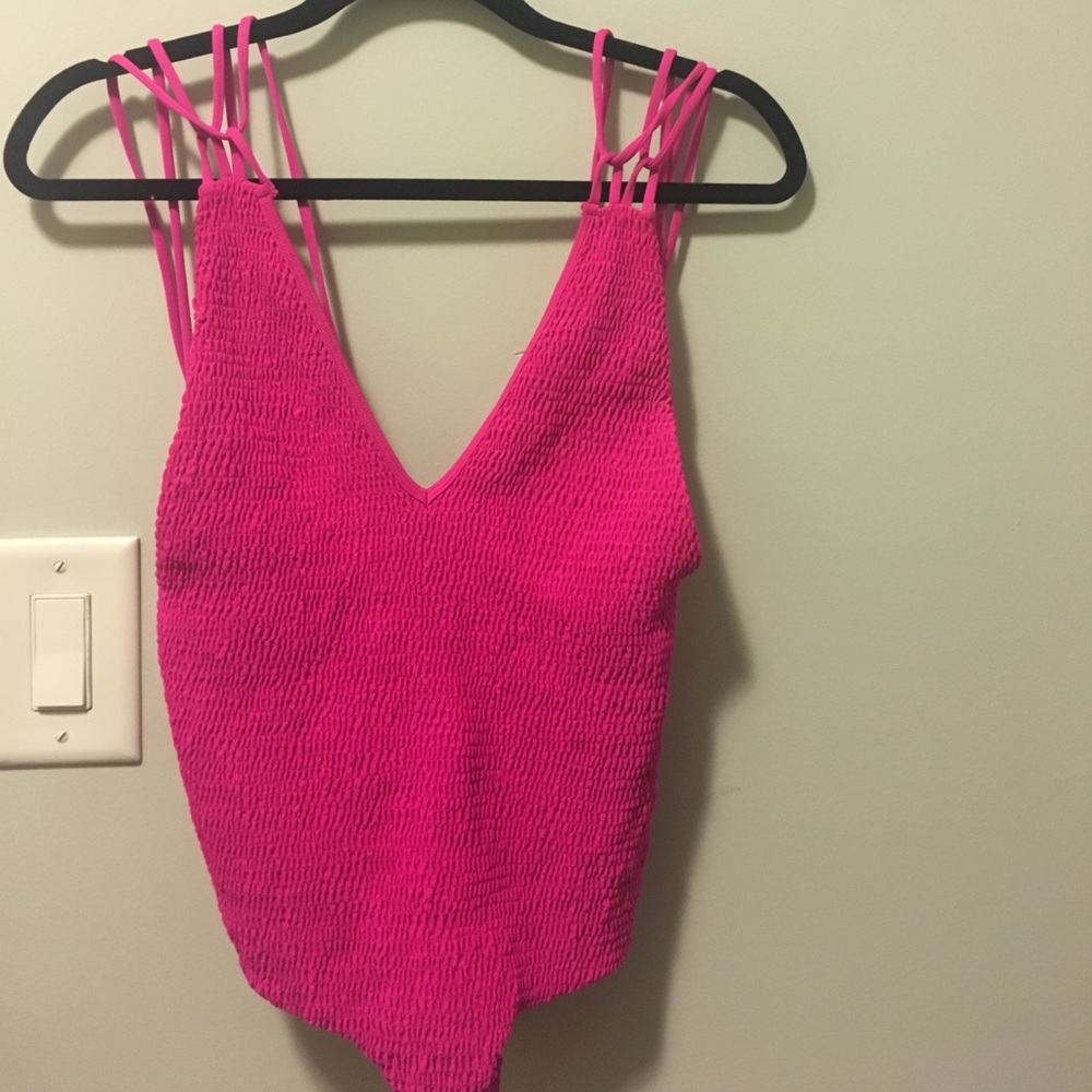 One piece bathing suit.