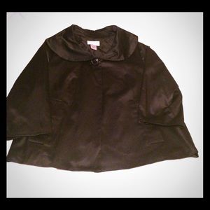 Black Satin 3/4 Length Evening Jacket